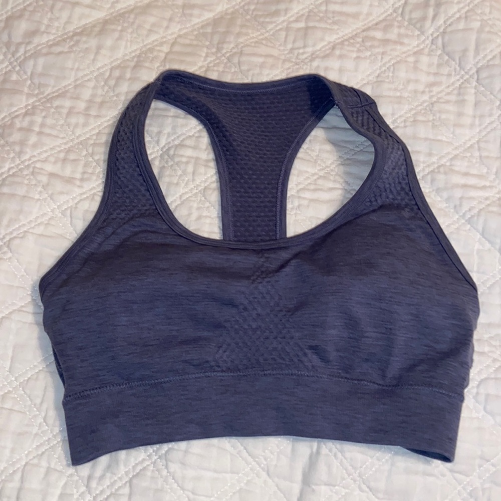 Alphalete Amplify leggings w/ matching impact sports bra French blue color